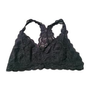 Mae-black Lace Racerback Bralette Women's Size XL